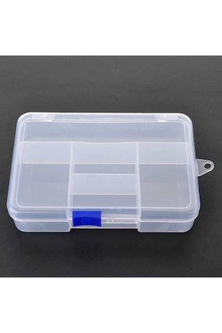 5 Bölmeli Şeffaf Plastik Organizer Kutu 14x9.5x3cm Elektronik Komponent Vida Direnç Saklama Kutusu
