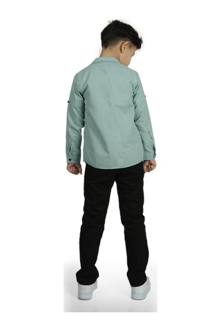 Gömlek , Pantolon , T-shirt 3parça Erkek Çocuk Takım Mnk1754 Yeşil