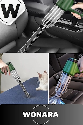 Premium 12000pa Güçlü Emiş 2000mah Otomatik Aydınlatmalı Taşınabilir Akülü Araç Temizleme Süpürgesi