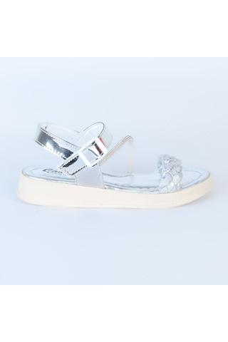 Poliva 4560 Düz Simli Kız Çocuk Sandalet Gümüş