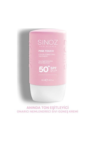 Sinoz Pink Touch Yüksek Koruyucu Ton Eşitleyici Pembe Yüz Güneş Kremi SPF50+ 50 ML