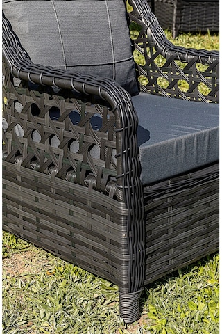 Btkconsept Lupa Eslem Rattan Bahçe Mobilyasi 3+1+1 Puf Ve Salıncak " Masali Antrasit Gri