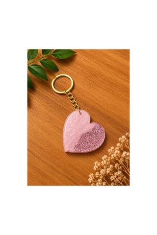 Romantik Kalp Tasarımlı Anahtarlık Çanta Süsü & Anahtar Aksesuarı Pembe