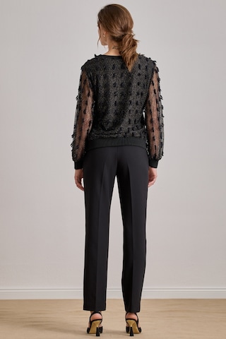 Dökümlü Siyah Dantel Bluz Siyah