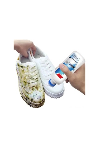 Monyee Ayakkabı Temizleyici Ve Beyazlatıcı Krem - Fırçalı, Deri-kanvas-uydu Lifleri İçin, Su Gerektirmeyen, Kalıcı Parlaklık Sağlar Beyaz