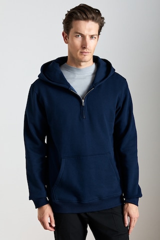 Grimelange Cancelled Erkek Pamuk Kapüşonlu Fermuarlı Yaka Lacivert Sweatshirt