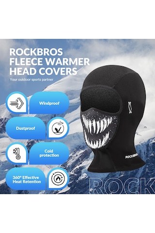 Rockbros Kar Maskesi, Yüz Maskesi, Kış Kar Maskesi, Bisiklet, Siyah