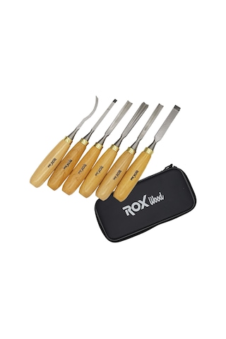 Rox Wood 9068 Ahşap Oyma Iskarpela Seti 6 Parça Neopren Çantalı