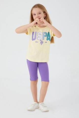 Kız Çocuk Bermuda Tayt Takım Sarı