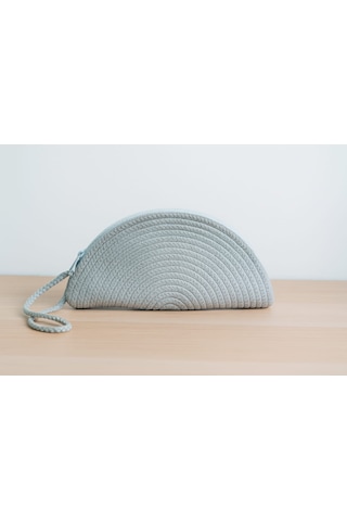 Upeka Jütip Doğal Hasır Görünümlü Tatil Plaj Makyaj El Çantası