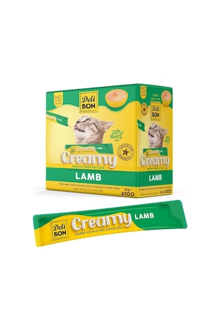 Delibon Creamy Kuzulu Sıvı Kedi Ödülü 15 Gr 100'lü Paket