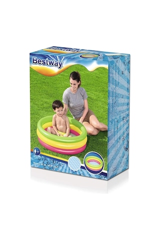 Şişme Zeminli 3 Halkalı Bebek Havuzu 70x24 Cm Çok Renkli
