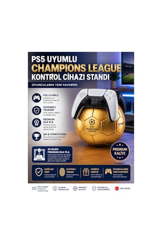 Ps5 Dualsense Oyun Kolu Standı 3d Baskı Futbol Topu Kol Tutucu Dekoratif Şampiyonlar Ligi Stand
