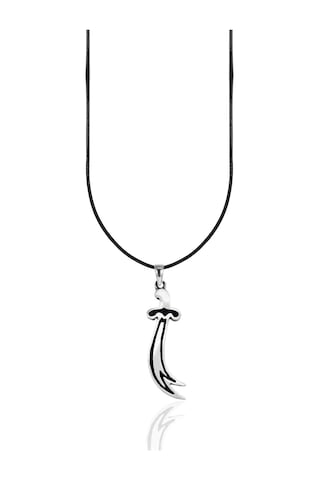 Oya Silver Siyah Mine Detaylı Gümüş Zülfikar Kolye Ucu 3.9x0.9cm Oyot342