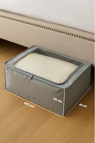 Handyol 1 Adet Pencereli Çelik Destekli Büyük Boy Hurç Baza Altı Çok Amaçlı Organizer 66x46x20 Cm Gri