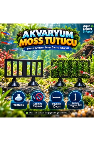 Akvaryum Moss Tutucu - Yosun Tutucu - Moss Sarma Aparatı - Vantuzlu - Salınım Yapmaz - 10x7 Cm