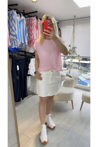 Pembe Salaş Basıc Tişört