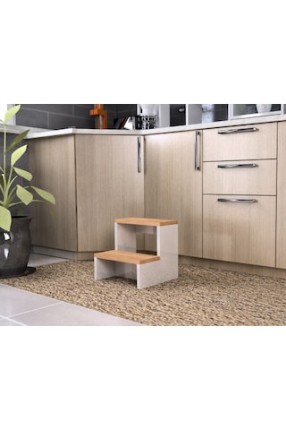 Bicabin Step Mutfak Tabure Çocuk Banyo Basamak Yükseltici- Atlantik Çam/Beyaz