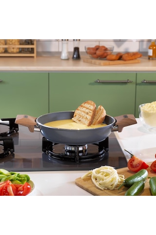 Schafer Seramik Sahan 20 Cm Yanmaz Yapışmaz Yüzey Cam Kapaklı