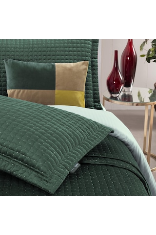 Sarev Dustin Yeşil Çift Kişilik Yatak Örtüsü Seti Yeşil