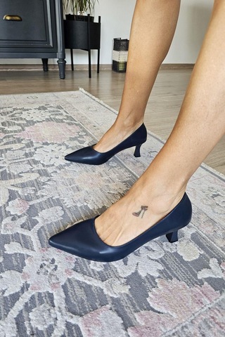 Ops 10 1899 Topukla Kadın Kadeh Topuklu Stiletto Lacivert Süet