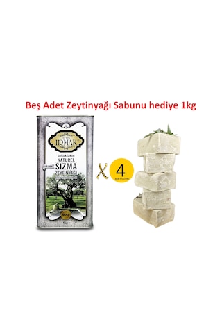Altın Irmak Yeni Sezon Soğuk Sıkım Natürel Sızma Zeytinyağı 4 x 5 L + Zeytinyağı Sabunu 1 KG