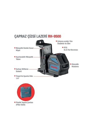 Ronix RH-9500 10 M Çapraz Çizgi Lazeri