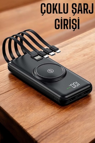 4 Çıkışlı 10.000 Mah Powerbank Dijital Göstergeli Hızlı Şarjlı Model Çok Renkli