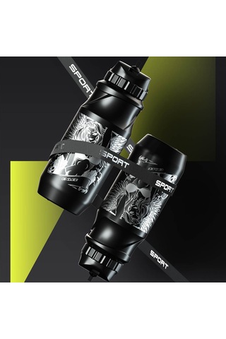 Youmex Spor Su Şişesi 650ml - Bisiklet, Yürüyüş, Kamp İçin - Pp+pe+pc Malzeme - Siyah-renkli - Isı Dayanıklı Siyah