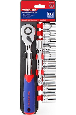 Workpro Wp202558 12 Parça 1/2 Cr-v Metrik Profesyonel Lokma Takımı Fr Wp202558