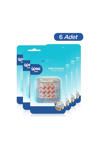 Wee Baby Vidasız Bebek Köşe Koruyucu 4'lü 4x6 24 Adet Şeffaf