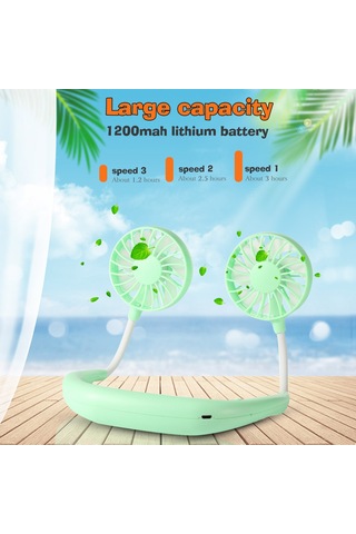 Taşınabilir Fan El Serbest Küçük Kişisel Mini Usb Fan Şarj Edilebilir Boyun Fanı 3 Hız Ofis Seyahat Dış Mekan Kampı İçin