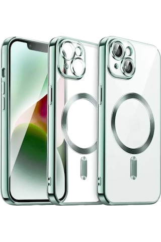 Newface Apple, Uyumlu iPhone 13 Kılıf Kross Magneticsafe Kapak - Koyu Yeşil