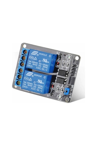 2 Kanal 5v Röle Modül -- Ac 250v 10a -- Optokuplör Izolasyonlu