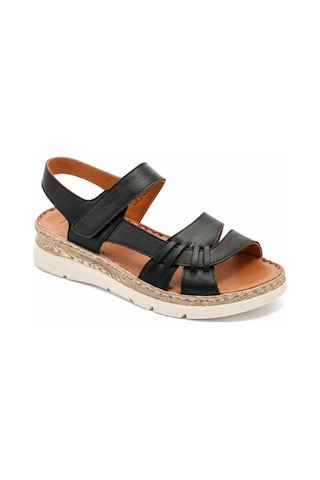 N Napa Shoe Np.2642.siyah.deri Sandalet