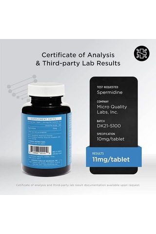 Neurogan Spermidine 1200mg - 99% 10 Mg 120 Tablet
