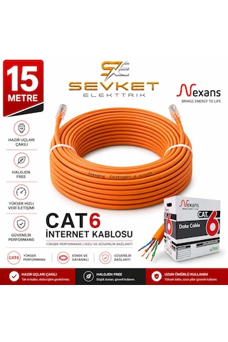 Nexans 15 Metre Cat6 Data Kablosu Turuncu Halojen Free Patch Cord Nexans 15 Metre Cat6 Data Kablosu Turuncu Halojen Free Patch Cord