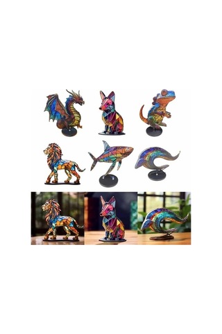 Fortunelane Renkli Metal Kral Ejderha Figürü - Ev Dekorasyonu Masaüstü Heykeli, Dayanıklı Kumaş İle Ev, Ofis Ve Hediye İçin