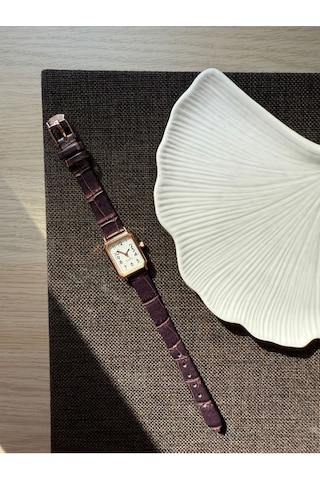 Retro Minimal Deri Kordon Vintage Kadın Kol Saati Minik Sarı