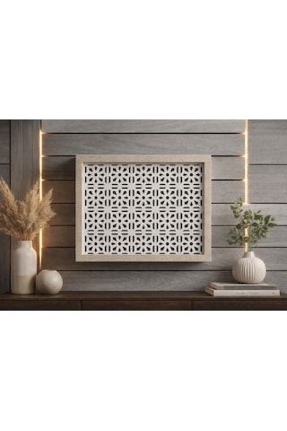 Eylux Modern Dekoratif Duvara Asılabilir Sigorta Ve Modem-wifi Saklama Kutusu 30x40 Cm Derinlik 10cm Bej