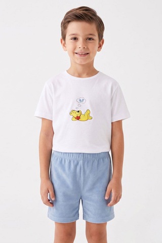 Harıbo Haribo Lisanslı Ayıcık Baskılı Şortlu Pijama Takımı Mavi