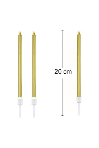Gold Uzun Mum 20 Cm 12 Li Gold