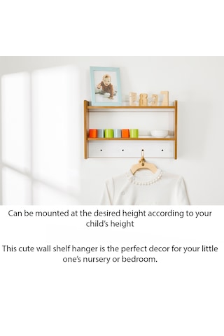 Ahşap Askılık Raf ve Kitaplık Raf Eğitici Montessori Raf 2li Kahverengi