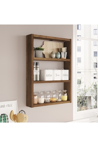 Yurudesign Pera 3'Lü Duvar Rafı Mutfak Banyo Rafı Barok Pr1-Br