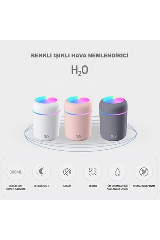 Delux Serisi Modern Tasarım Işıklı Cihaz Araba Aksesuarı H2o Hava Nemlendirici