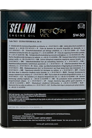 Petronas Selenia 5W-30 Tam Sentetik Motor Yağı 3.2 L