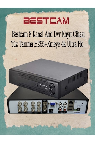 Bestcam 8 Kanal Ahd Yüz Tanıma H265+ Xmeye 4K Ultra HD DVR Kayıt Cihazı