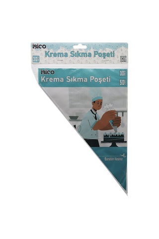 Naylon 30cm 50pcs Krema Sıkma Poşeti Torbası Krem
