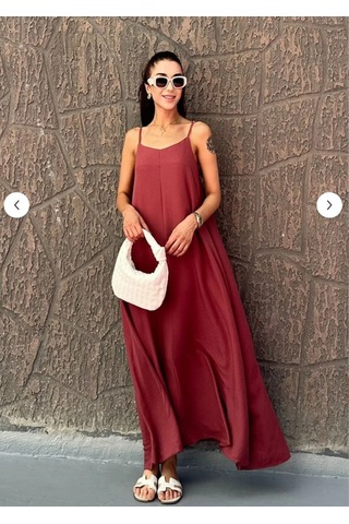 Aerobin Uzun Elbise Bordo
