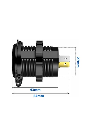 12V Dual USB Araç Şarj Soketi 5V 1A 2.1A Çift USB Ledli Su Geçirmez Şarj Adaptörü Oto